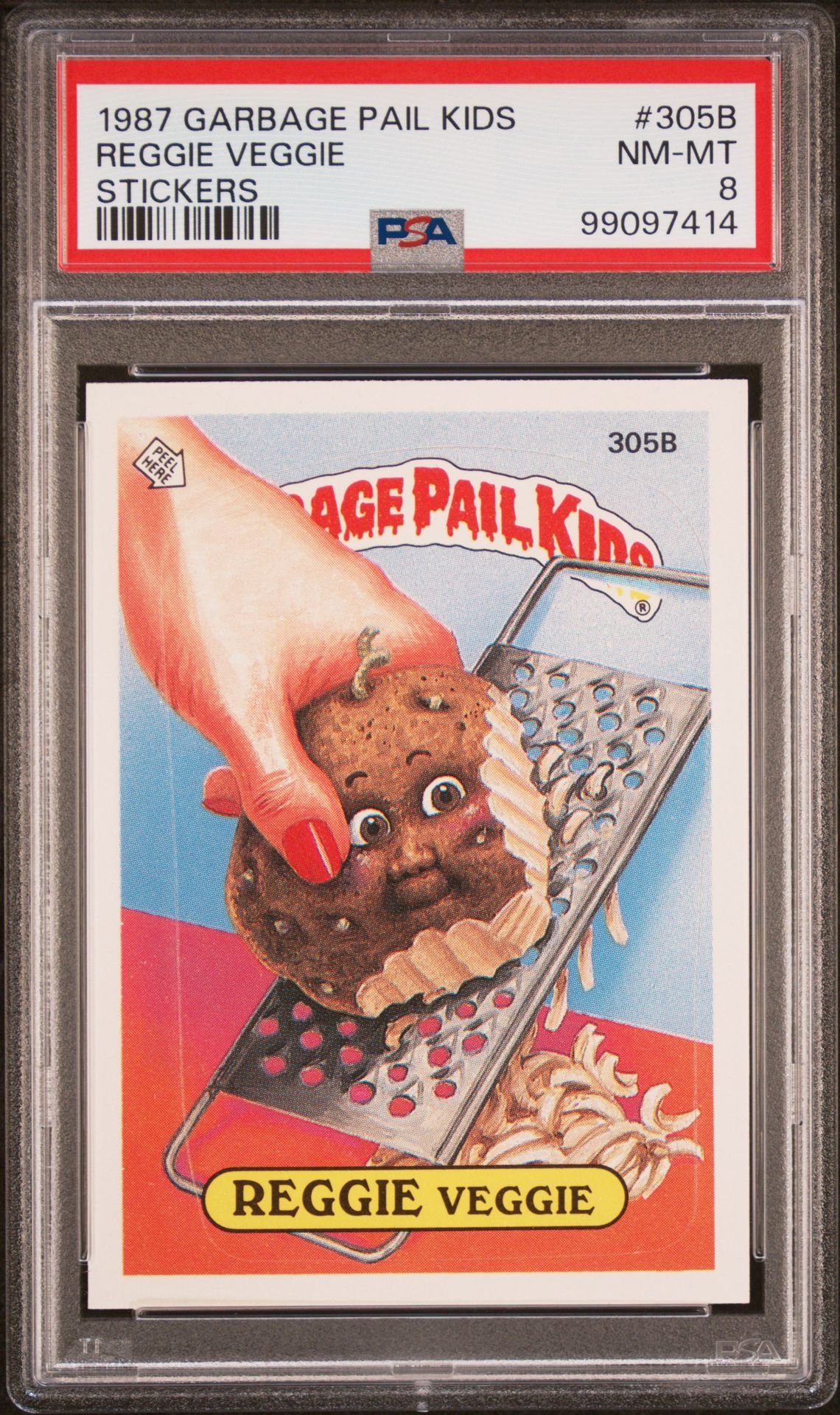 1987 Garbage Pail Kids GARBAGE PAIL KIDS STICKERS #305B Reggie Veggie front