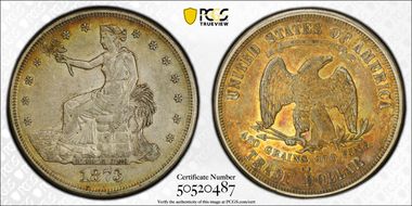 1873-CC T$1 Trade AU50