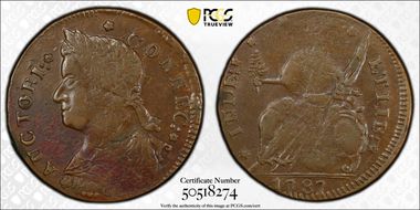 1787 CT 1/2P DB Left, Miller 33.19-Z.2 AU50BN