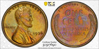 1936 1C Brilliant PR64BN