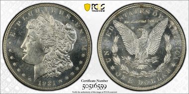 1921 $1 Morgan MS63DMPL