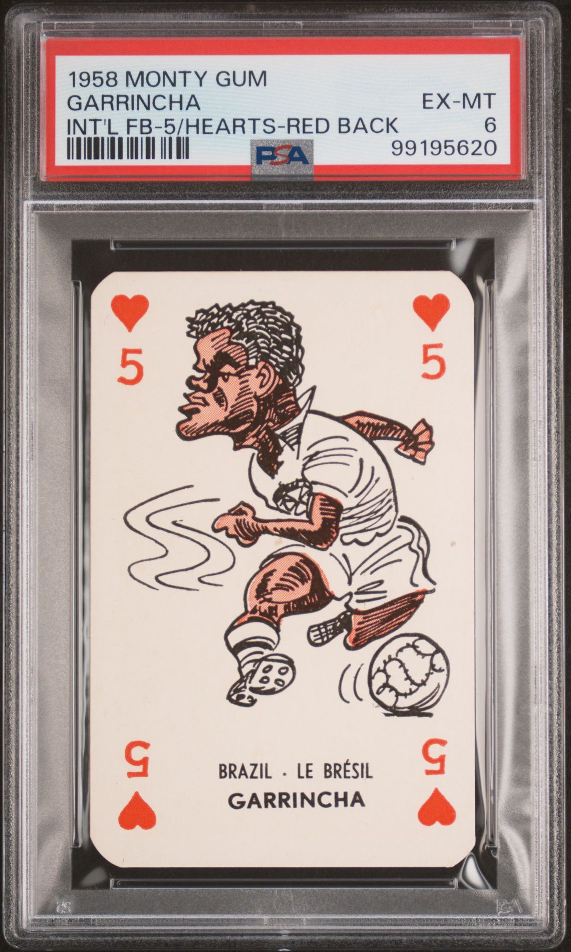 1958 MONTY GUM INTERNATIONAL FOOTBALLERS INT'L FTBLLRS-GREEN BACK Garrincha front