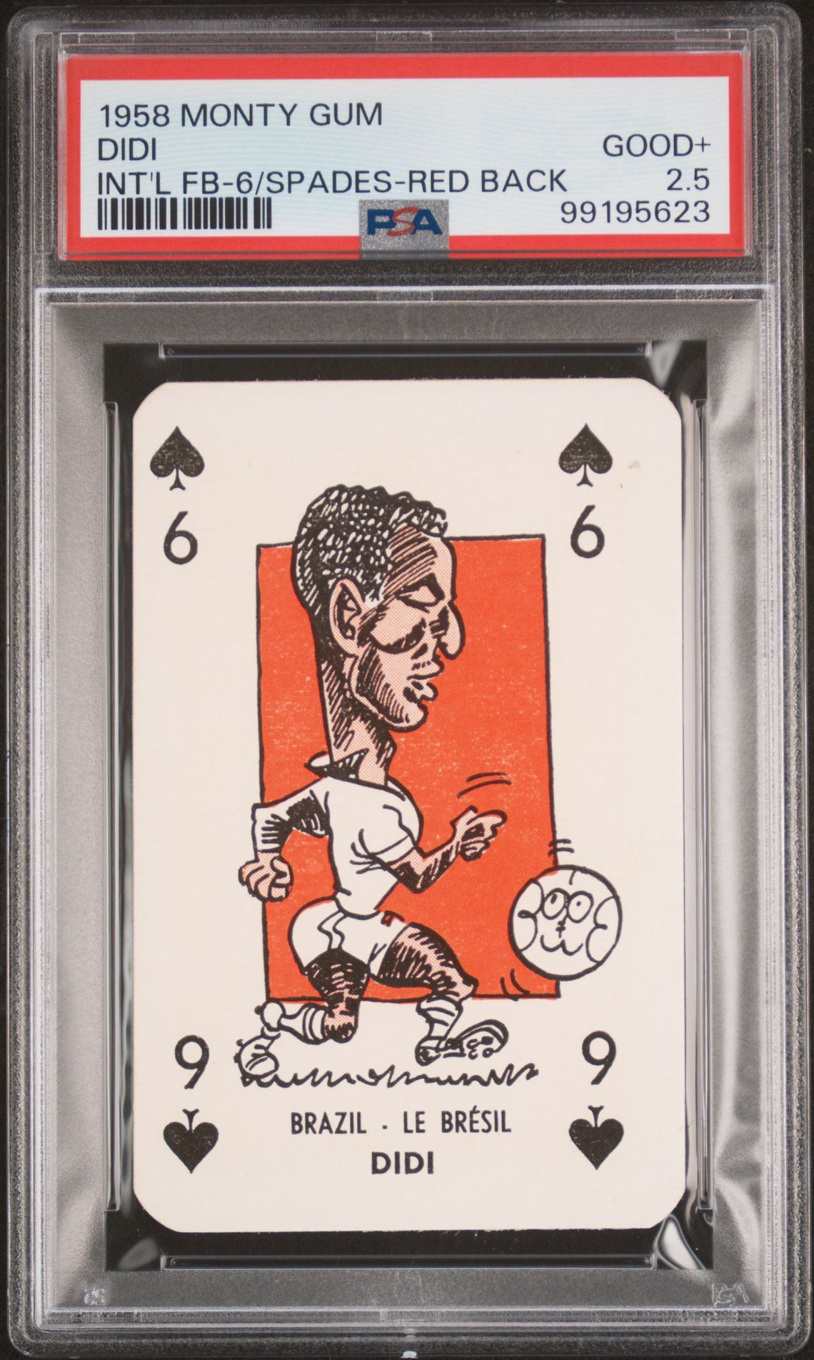1958 MONTY GUM INTERNATIONAL FOOTBALLERS INT'L FB-6/SPADES-RED BACK Didi front