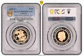 1999-P100 $100 Perth Mint Centenary Sov PR69DCAM