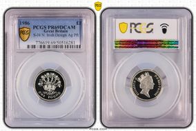 1986 £1 S-J4 N. Irish Design Ag Pft PR69DCAM