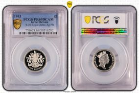 1993 £1 S-J8 Royal Arms Ag Pft PR69DCAM
