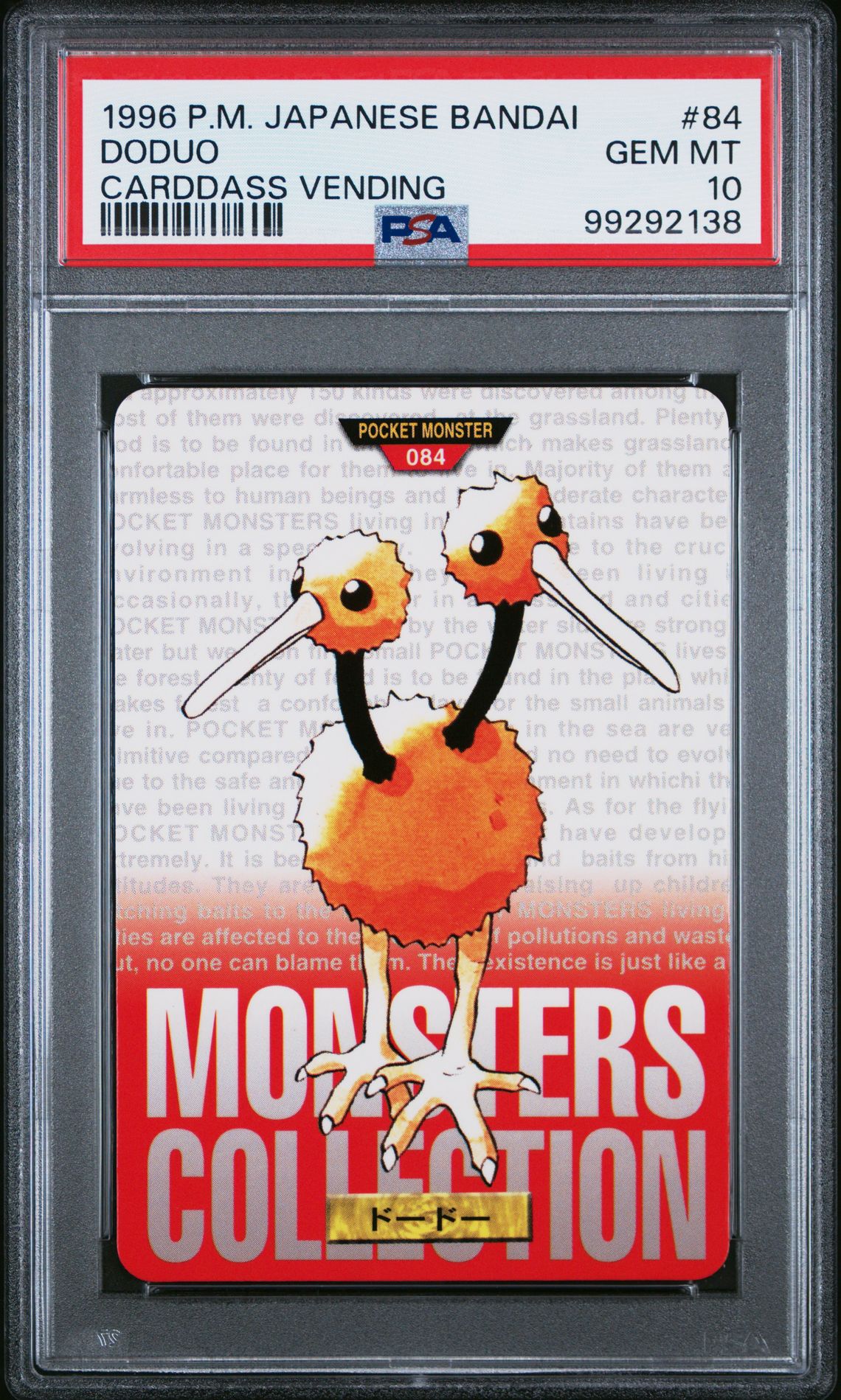 Doduo card, red version, PSA 10