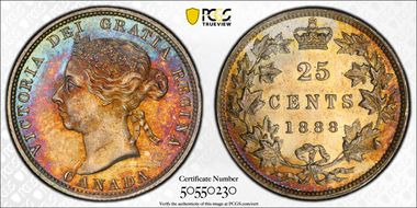 1888 25C Wide 8 MS63