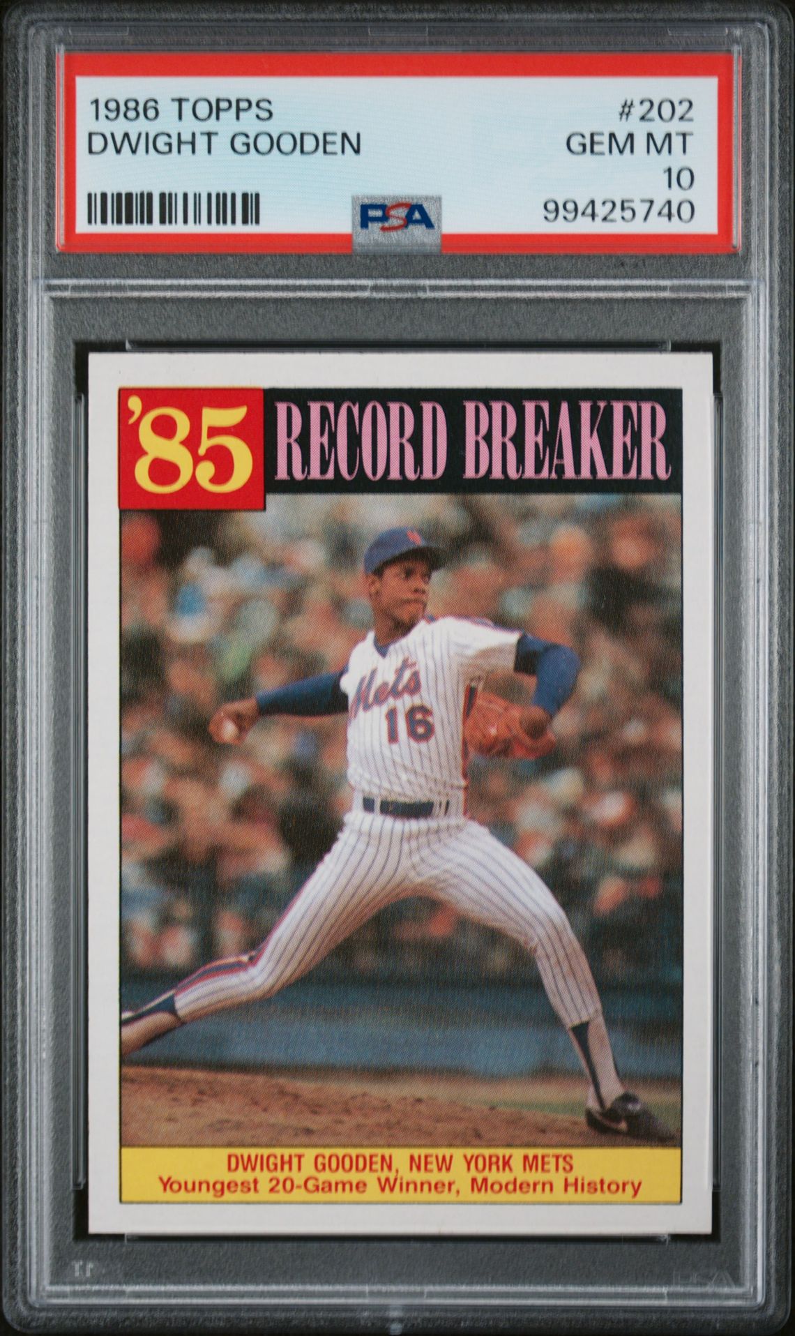 1986 Topps TOPPS #202 Dwight Gooden front