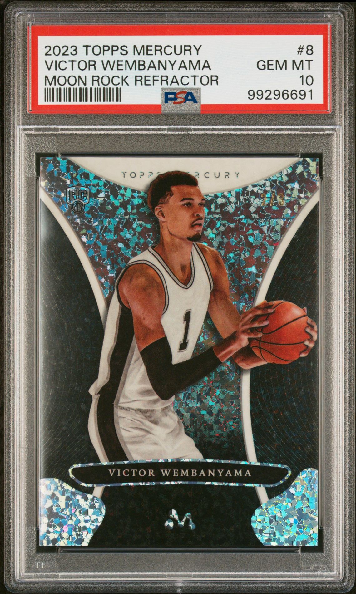 2023 Topps TOPPS MERCURY: VICTOR WEMBANYAMA MOON ROCK REFRACTOR #8 Victor Wembanyama front