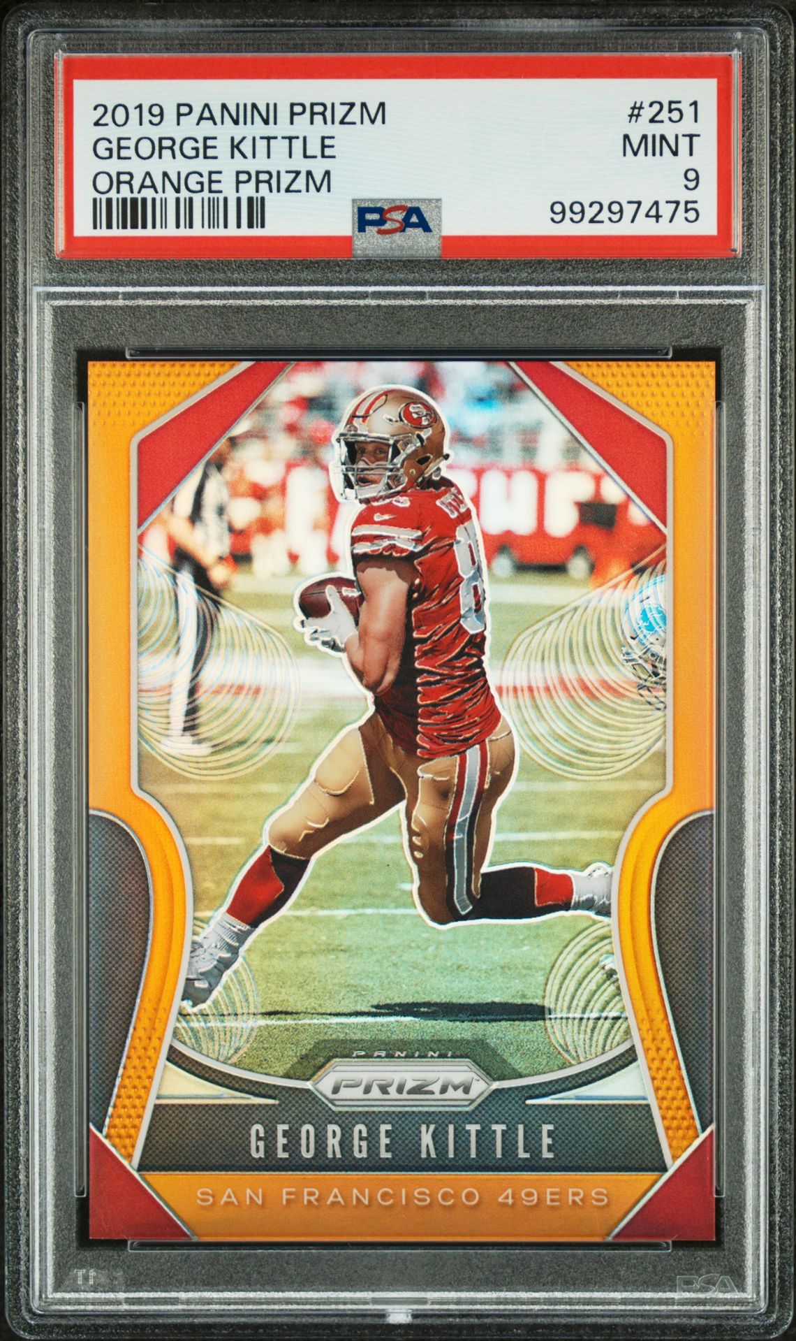 2019 Panini PANINI PRIZM ORANGE PRIZM #251 George Kittle front