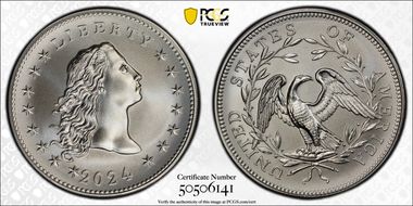 2024 Medal Flowing Hair Ag 230th Anniversary First Strike MS70