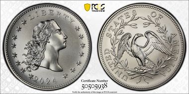 2024 Medal Flowing Hair Ag 230th Anniversary First Strike MS70