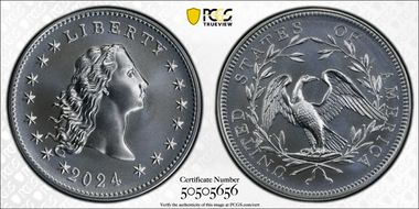 2024 Medal Flowing Hair Ag 230th Anniversary First Strike MS70