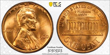 1960 1C Large Date MS66RD