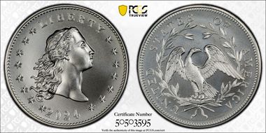 2024 Medal Flowing Hair Ag 230th Anniversary First Strike MS70