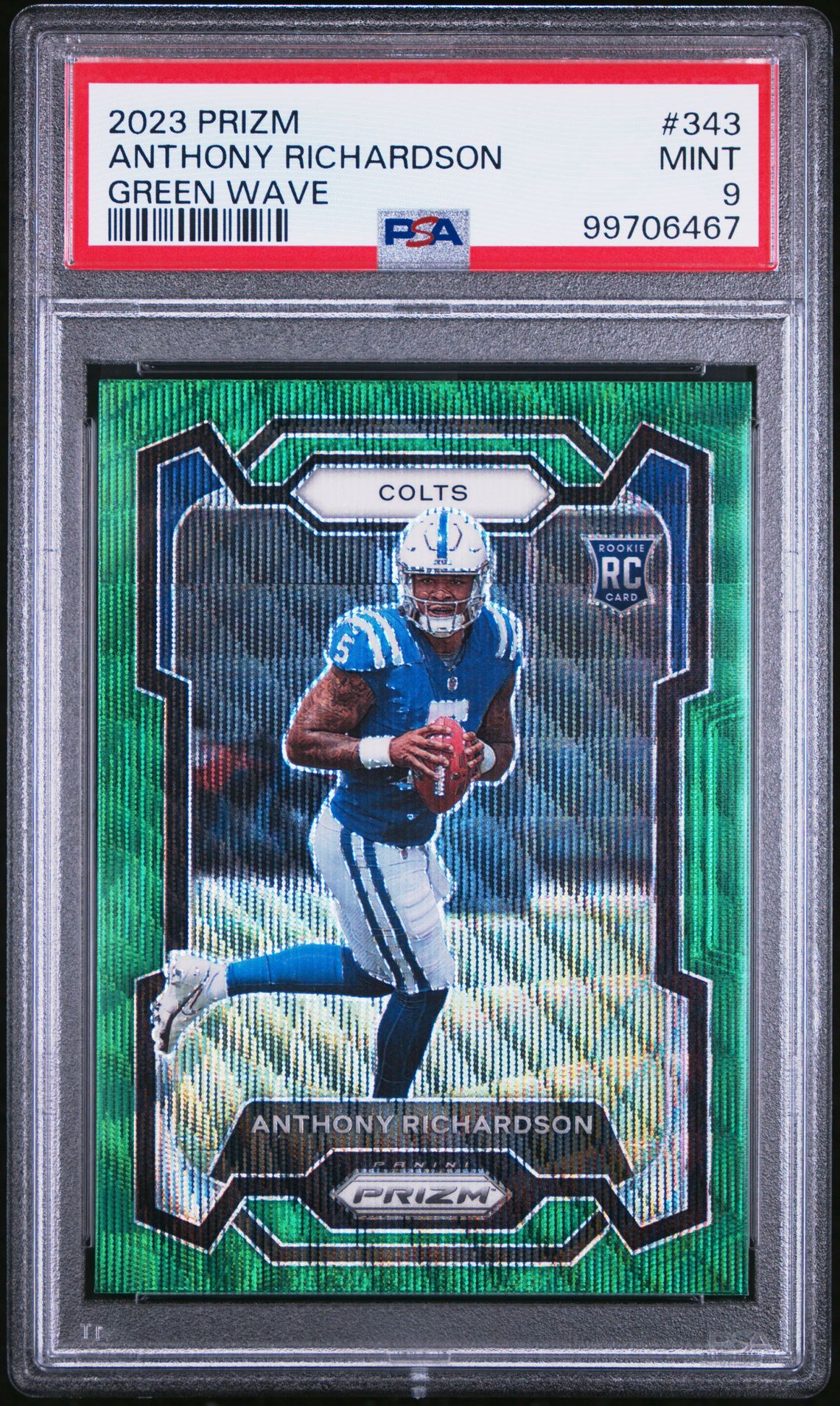 2023 Panini Prizm Anthony Richardson #343 (Green Wave) Mint 9 front