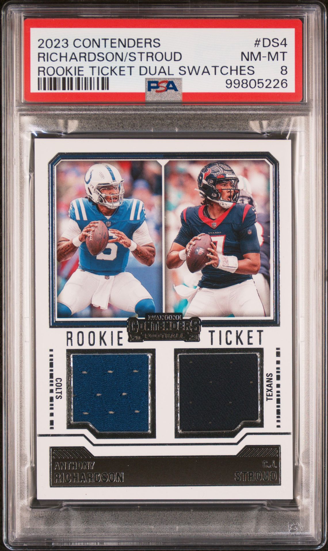 2023 Panini PANINI CONTENDERS ROOKIE TICKET DUAL SWATCHES #DS4 Richardson/Stroud front
