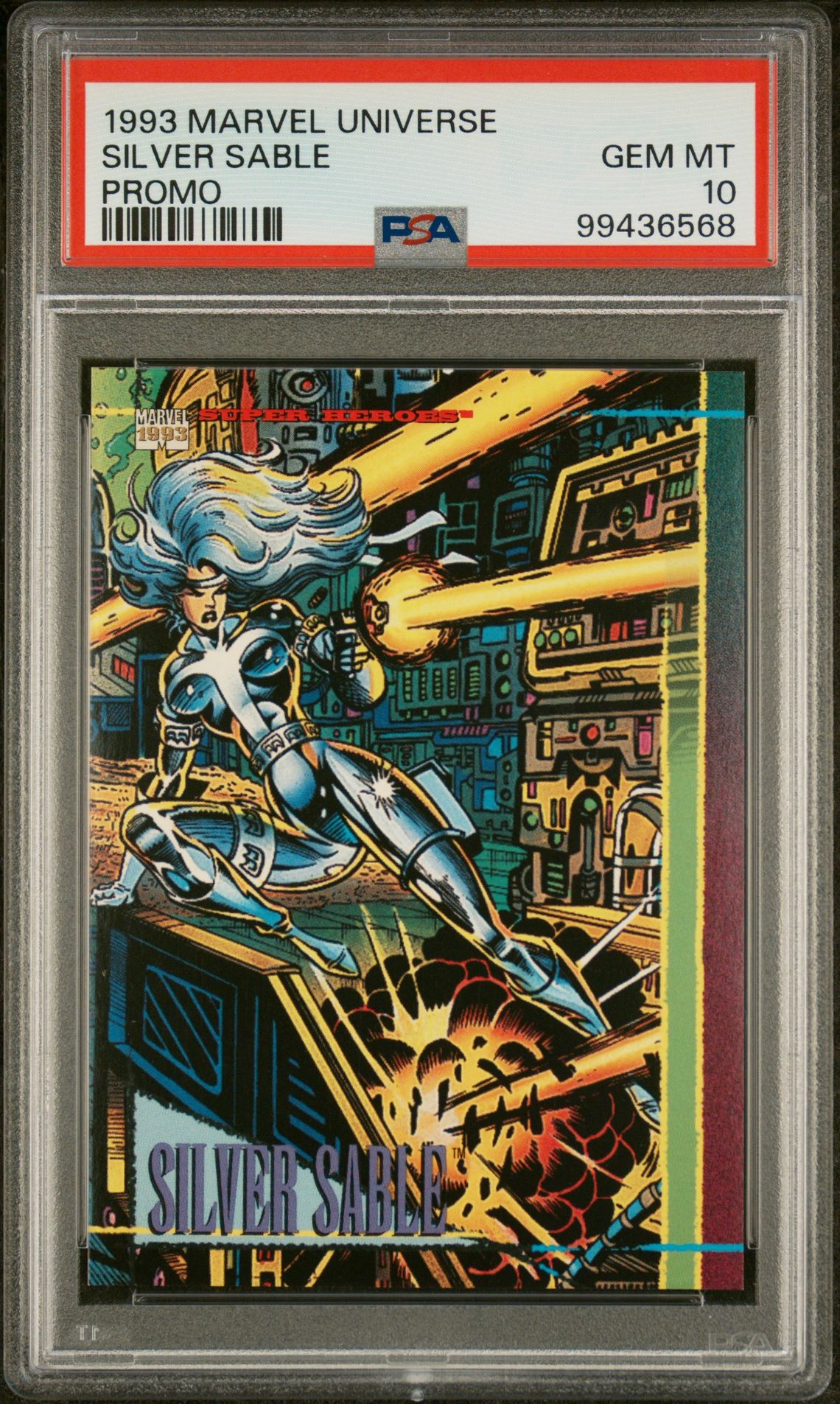 1993 Impel MARVEL UNIVERSE PROMO Silver Sable front