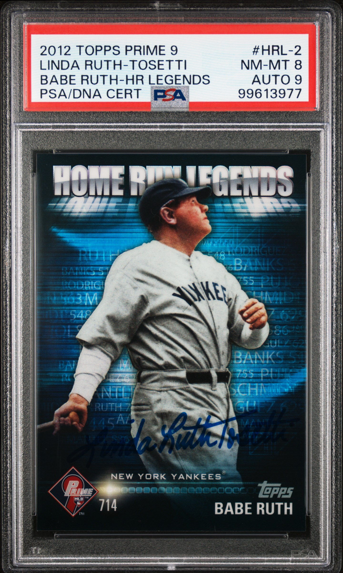 2012 Topps Prime 9 Home Run Legends Babe Ruth #Hrl-2 (Babe Ruth-Hr Legends) front