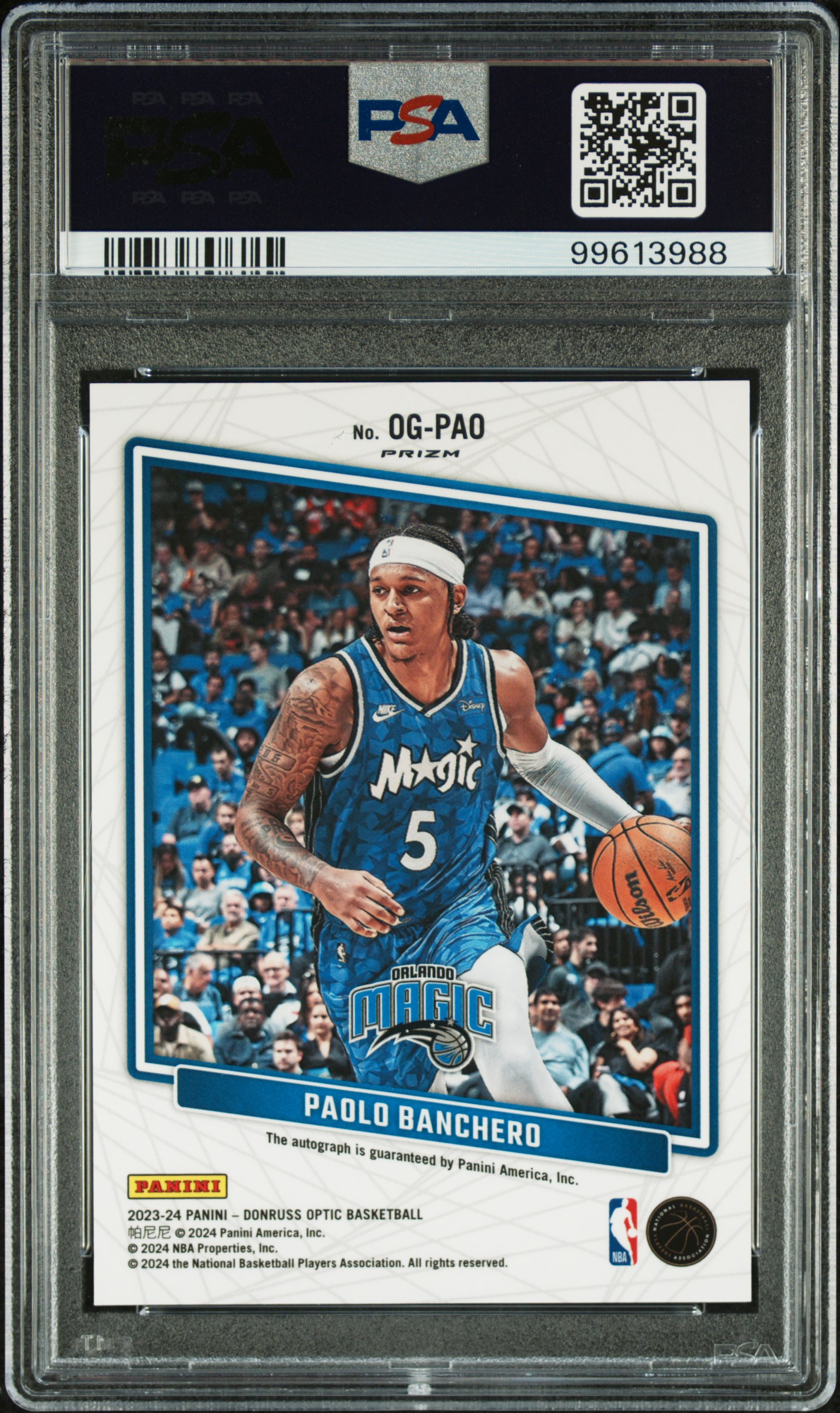 2023 Panini Donruss Optic Opti-Graphs Paolo Banchero #Ogpao back