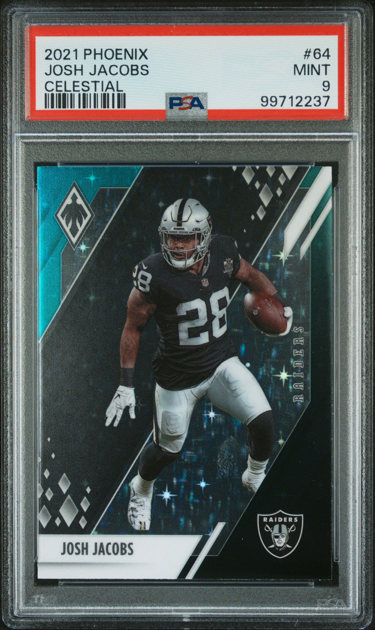 2021 Panini Phoenix Josh Jacobs #64 (Celestial) Mint 9 front