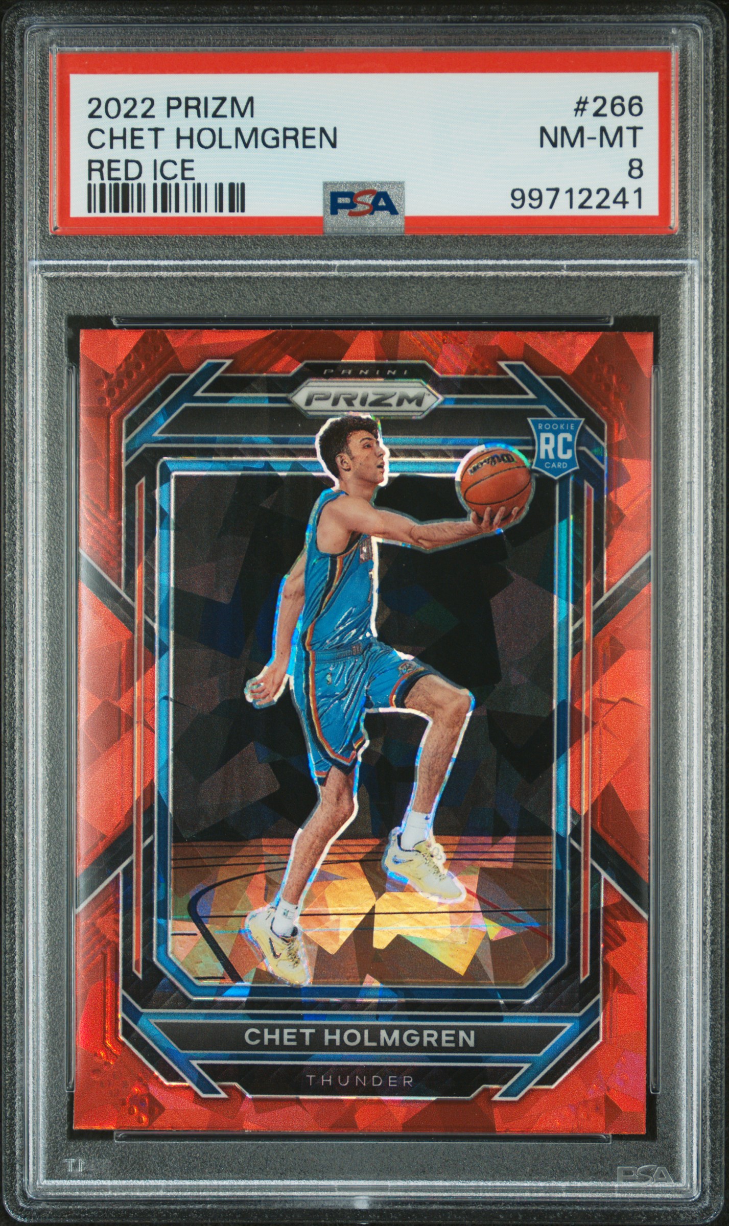 2022 Panini Prizm Chet Holmgren #266 (Red Ice) Nm-Mt 8 front