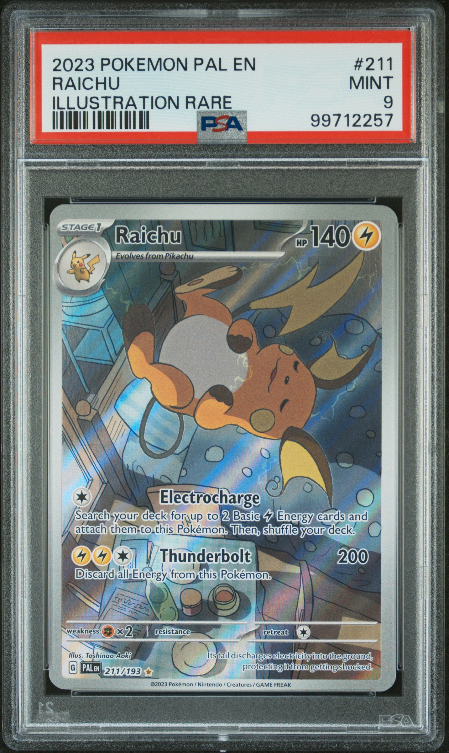 2023 Pokemon Pal En-Paldea Evolved Raichu #211 (Illustration Rare) Mint 9 front