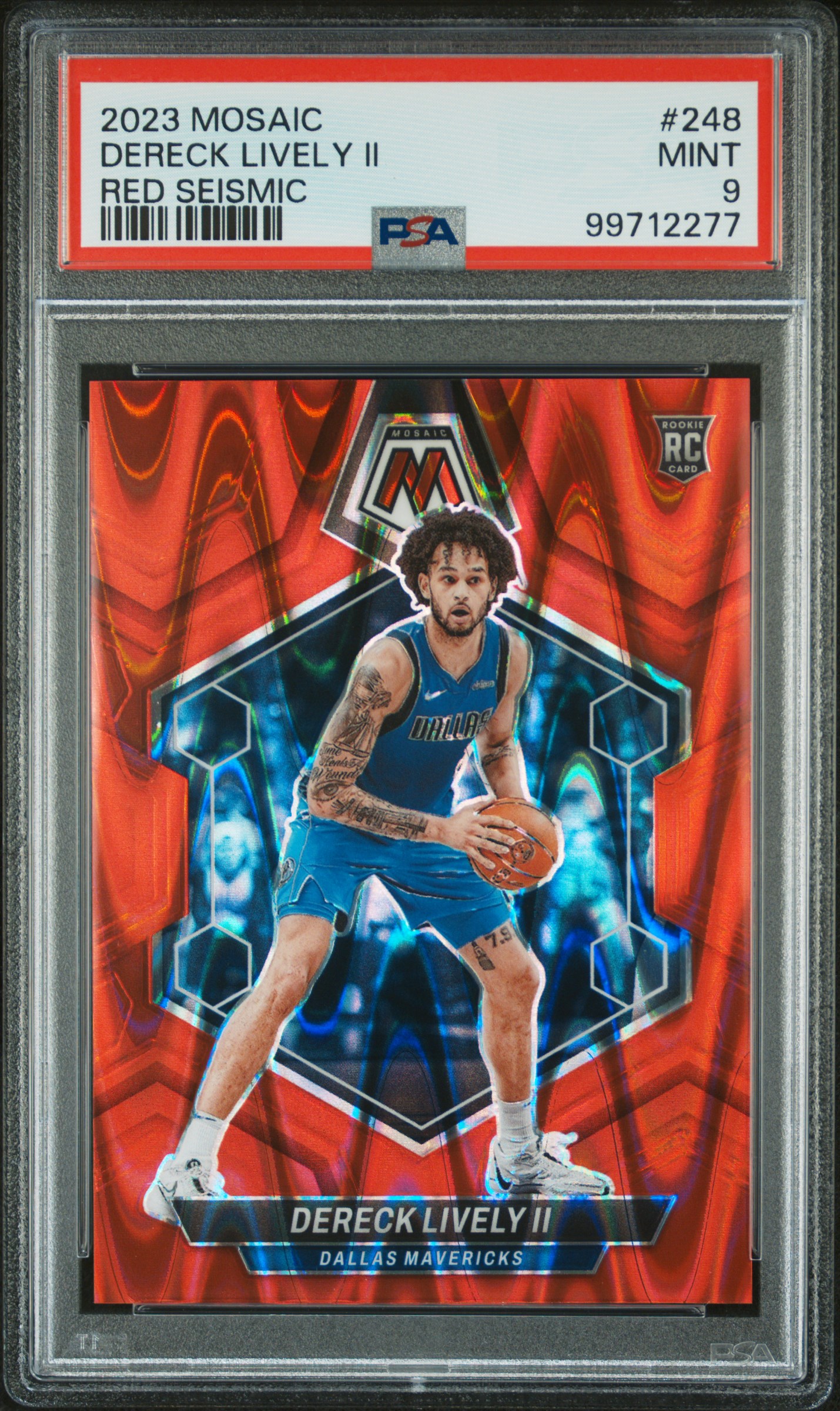 2023 Panini Mosaic Dereck Lively Ii #248 (Red Seismic) Mint 9 front