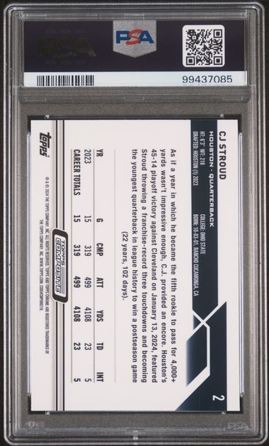 2023 Topps Composite Cj Stroud #2 (Divergent Refractor) Mint 9 back