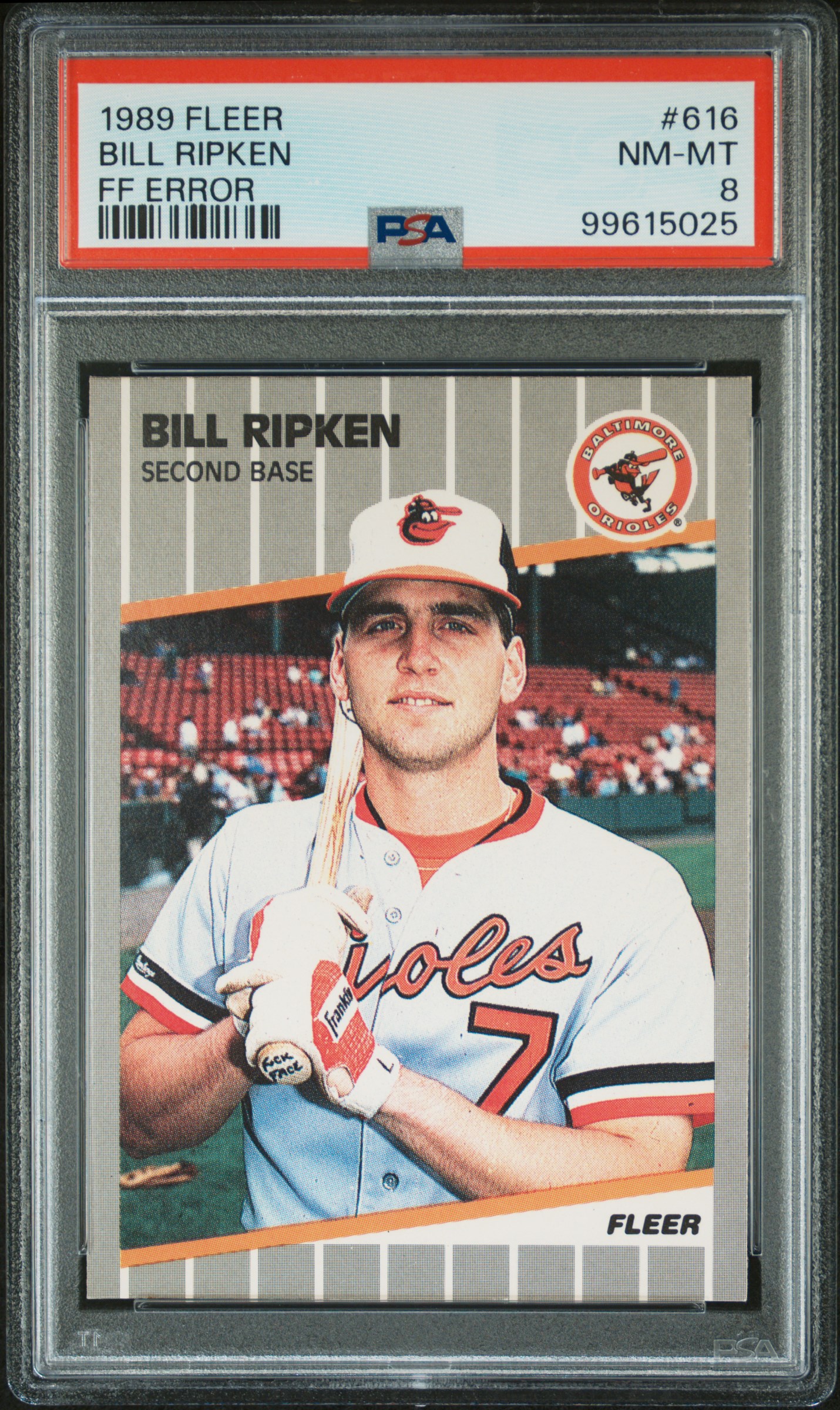 1989 Fleer Bill Ripken #616 (Ff Error) Nm-Mt 8 front