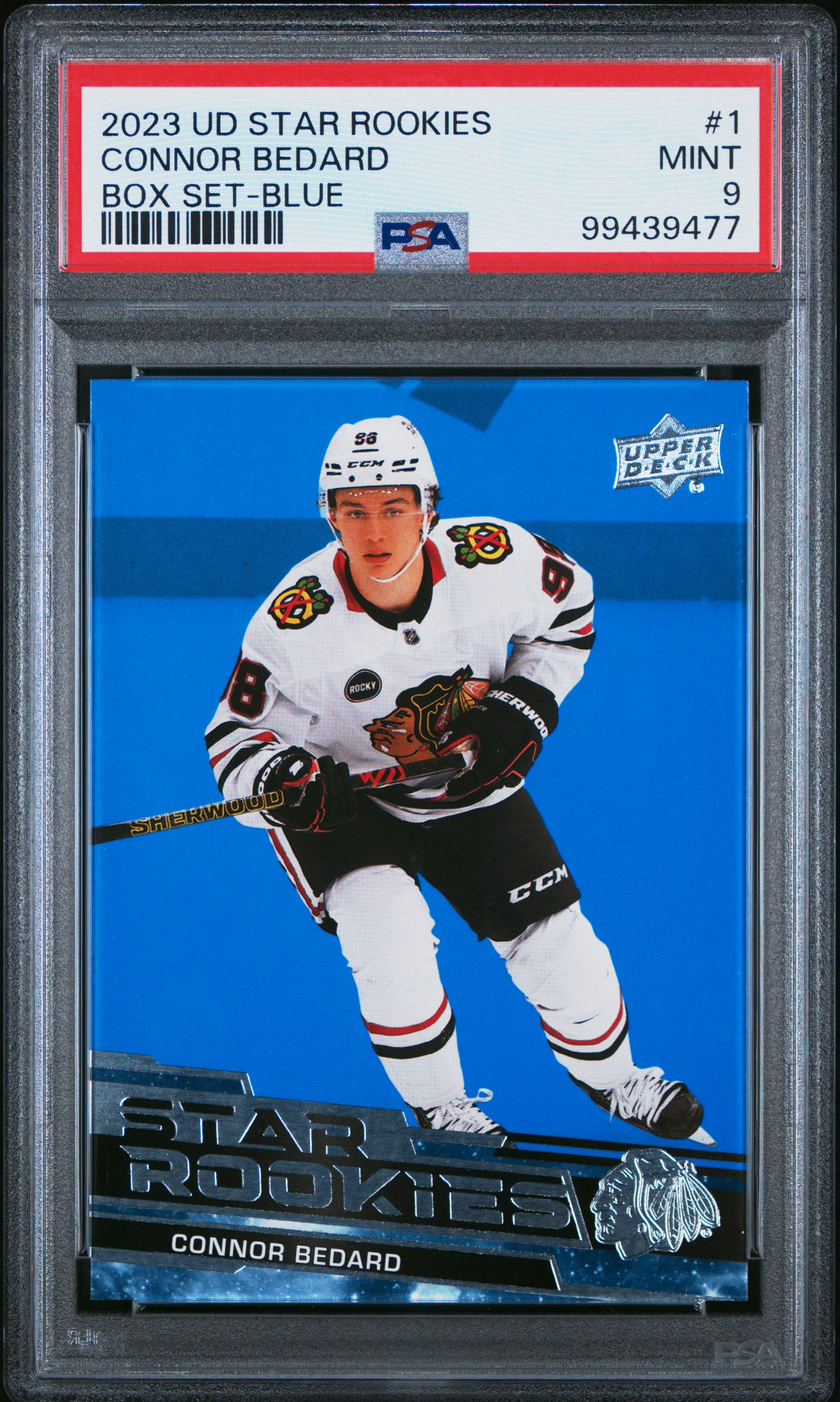 2023 Upper Deck Nhl Star Rookies Box Set Connor Bedard #1 (Box Set-Blue) Mint 9 front