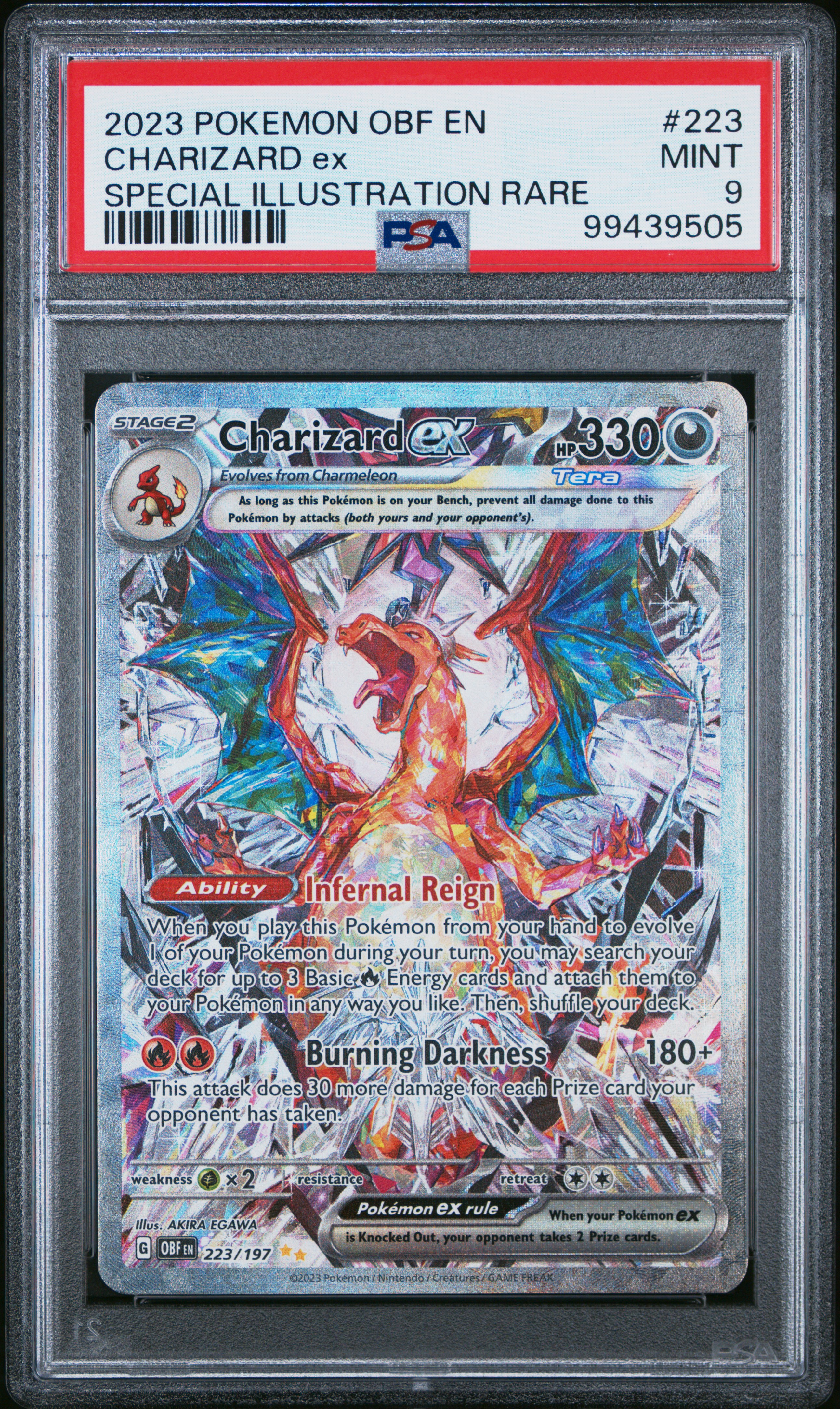 2023 Pokemon Obf En-Obsidian Flames Charizard Ex #223 (Special Illustration Rare) Mint 9 front