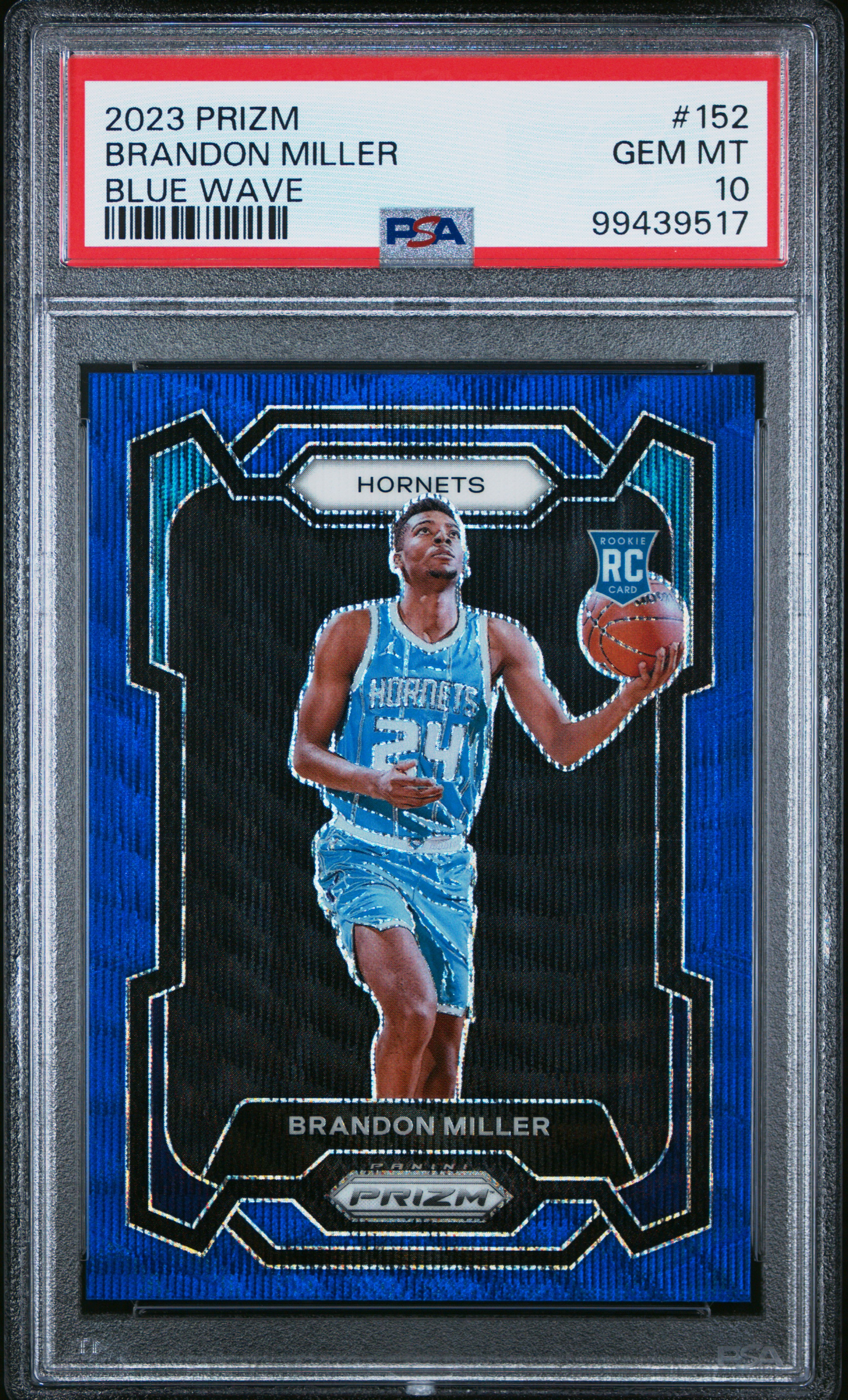 2023 Panini Prizm Brandon Miller #152 (Blue Wave) Gem Mt 10 front