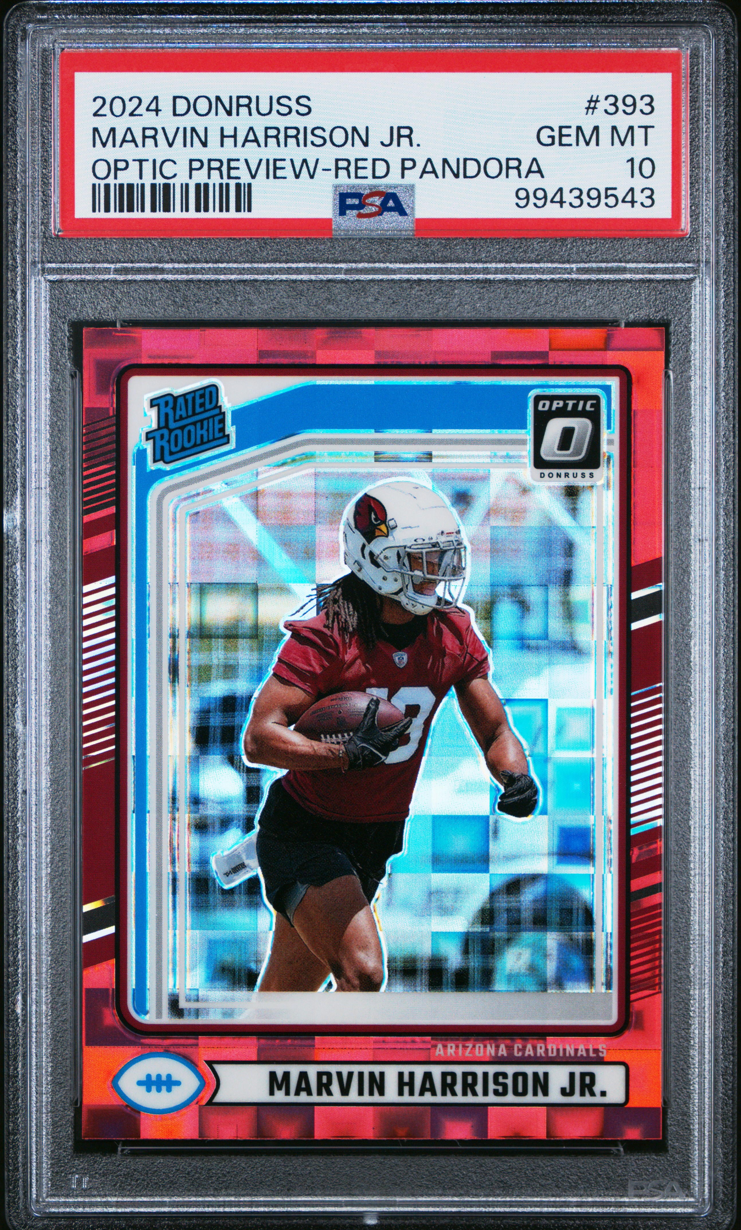 2024 Panini Donruss Marvin Harrison Jr. #393 (Optic Preview-Red Pandora) Gem Mt 10 front