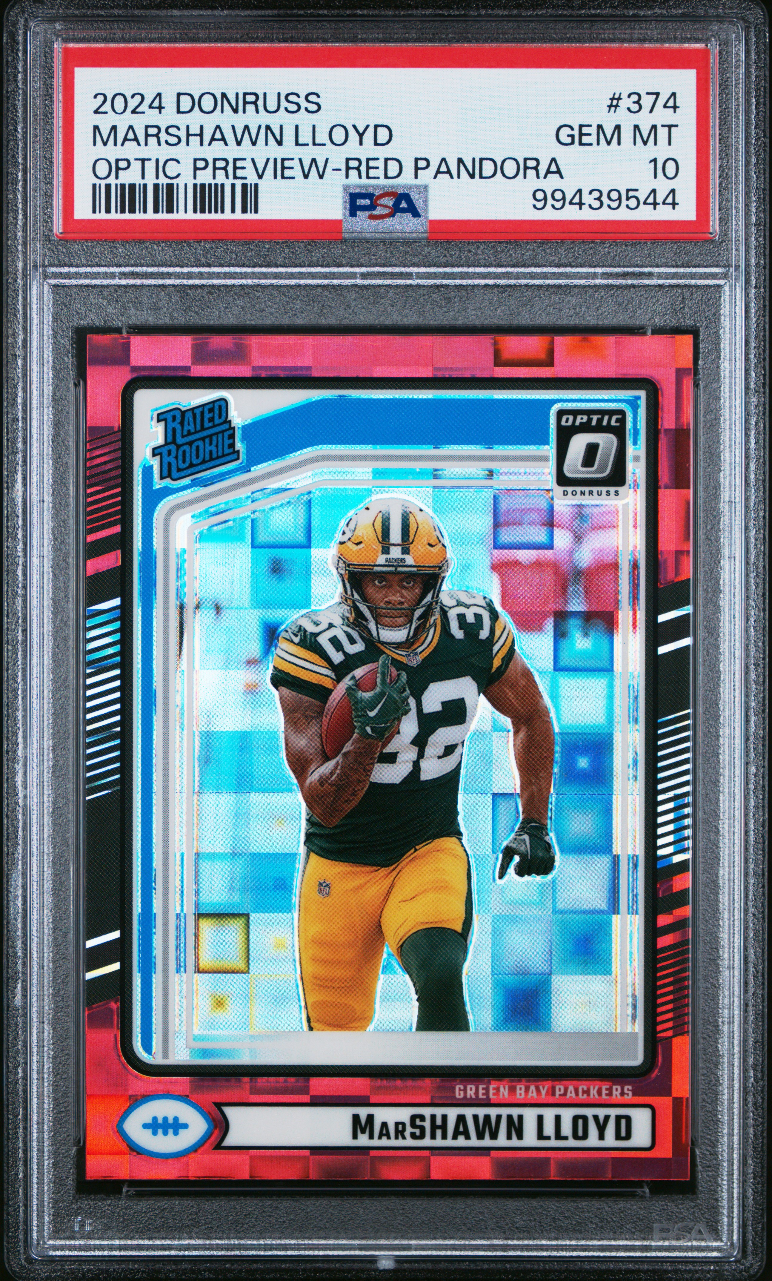 2024 Panini Donruss Marshawn Lloyd #374 (Optic Preview-Red Pandora) Gem Mt 10 front