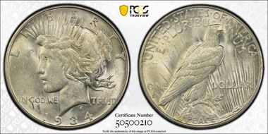 1934-D $1 VAM 3, DDO, Medium D N1