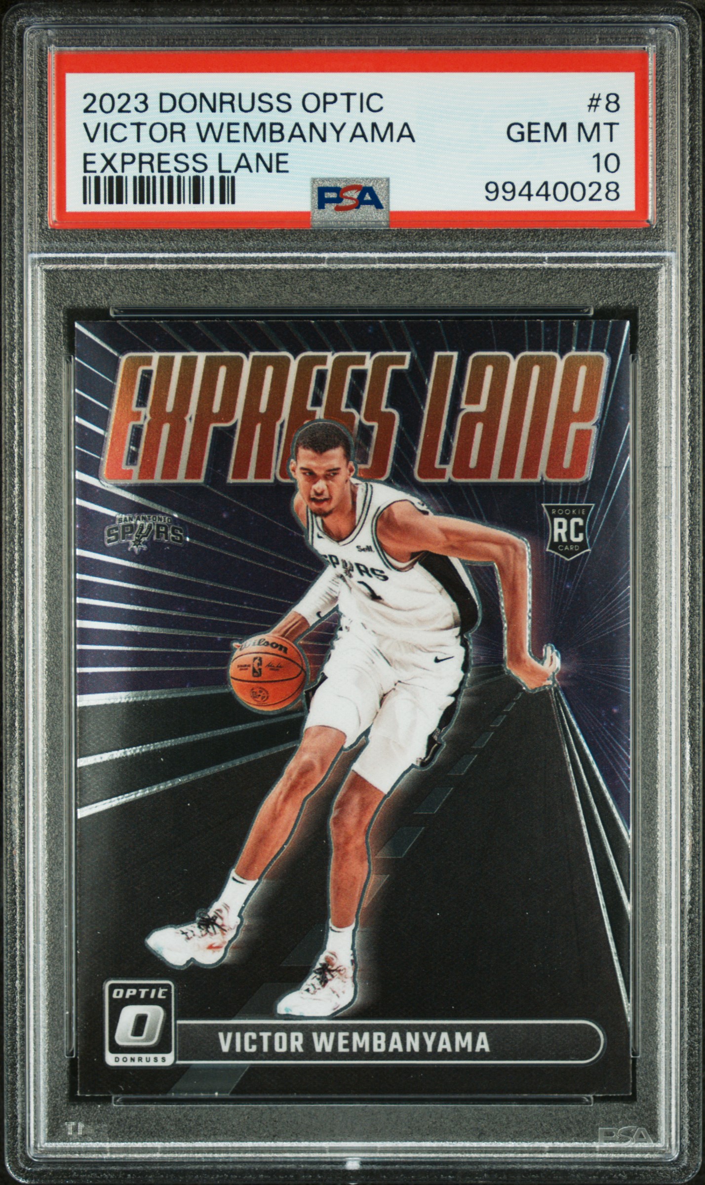 2023 Panini Donruss Optic Express Lane Victor Wembanyama #8 Gem Mt 10 front