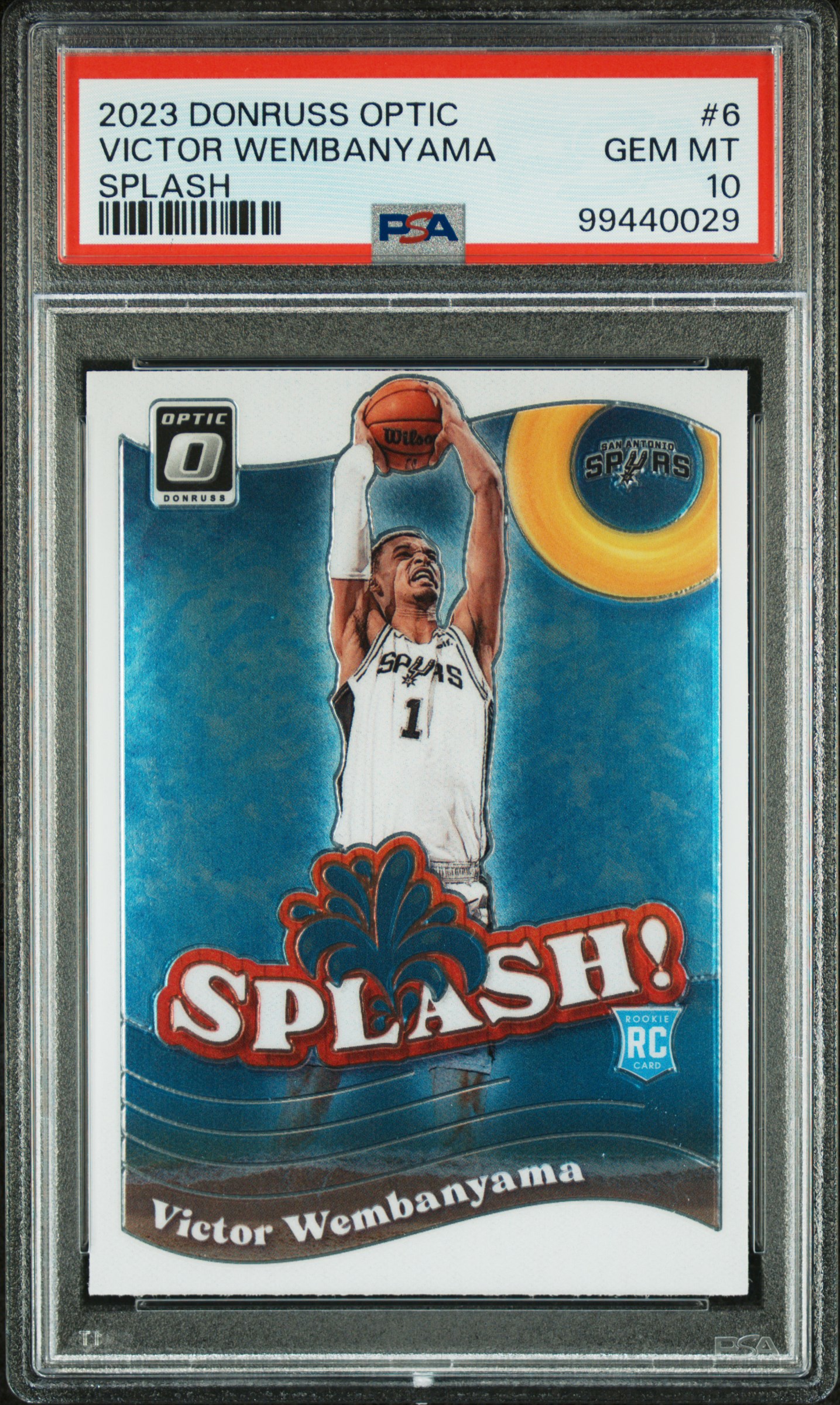 2023 Panini Donruss Optic Splash Victor Wembanyama #6 Gem Mt 10 front
