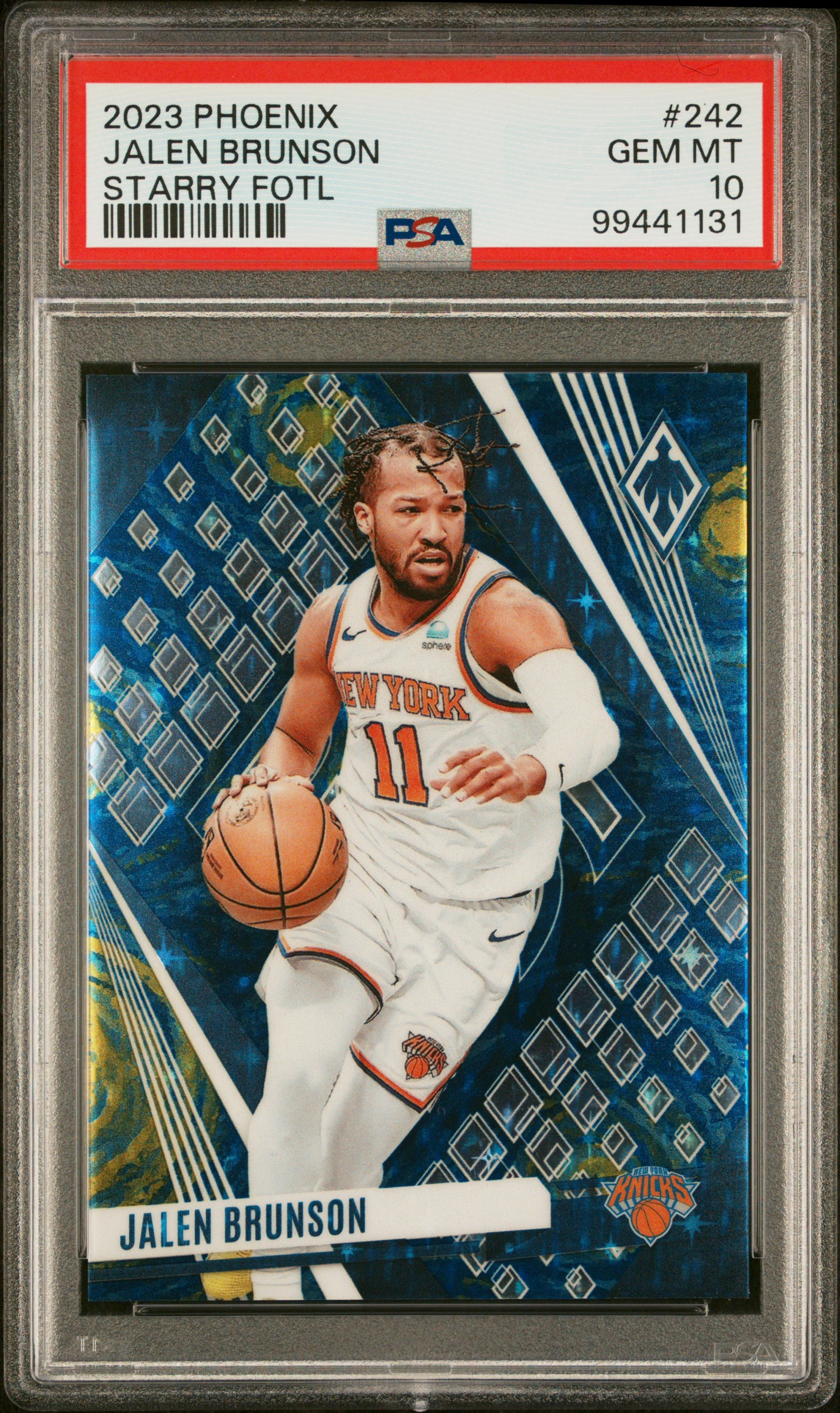 2023 Panini Phoenix Jalen Brunson #242 (Starry Fotl) Gem Mt 10 front