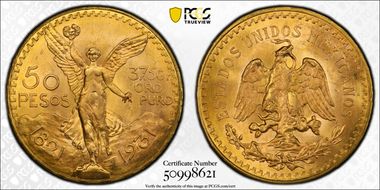 1931 50 Peso KM-481  Au MS65