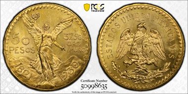 1930 50 Peso KM-481  Au MS64