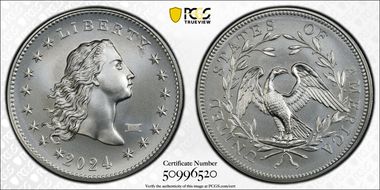 2024 Medal Flowing Hair Ag w/ 230 Privy 230th Anniversary First Strike MS70