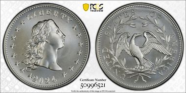 2024 Medal Flowing Hair Ag 230th Anniversary First Strike MS70