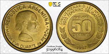 1997 50C 50th Ann. Women's Vote MS67