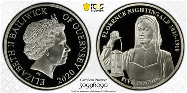 2020 £5 Florence Nightingale PR70DCAM