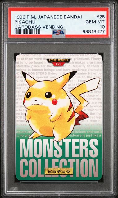 Pikachu card PSA 10, cert 99818427
