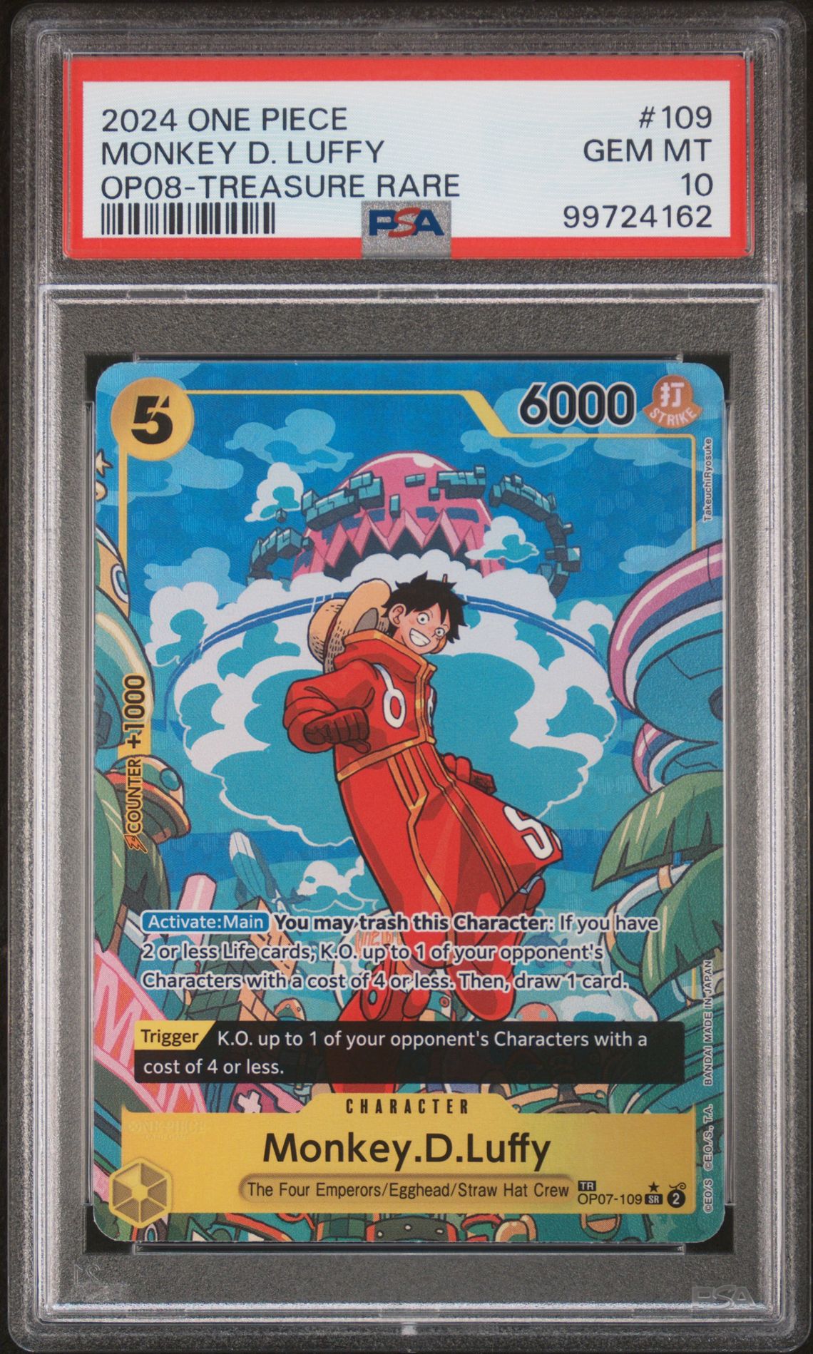 2024 One Piece ONE PIECE OP08-TWO LEGENDS TREASURE RARE #109 Monkey D. Luffy front