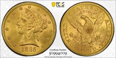 1885-S $5 MS63