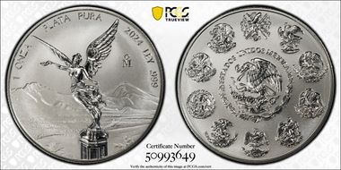2024-Mo Onza Libertad Ag Rev PR First Day of Issue PR70
